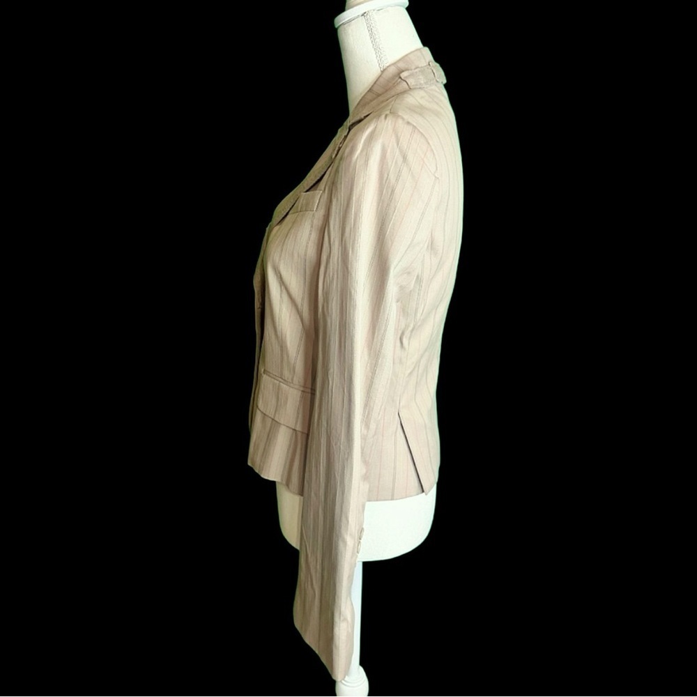 NWT BCBGMaxAzria ‘Nina’ The Double Button Suiting Jacket in “Khaki Stripe” Sz S - Picture 7 of 11